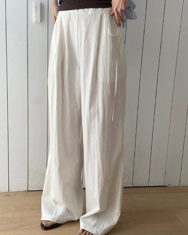 Relaxed Drawstring Rayon Pants