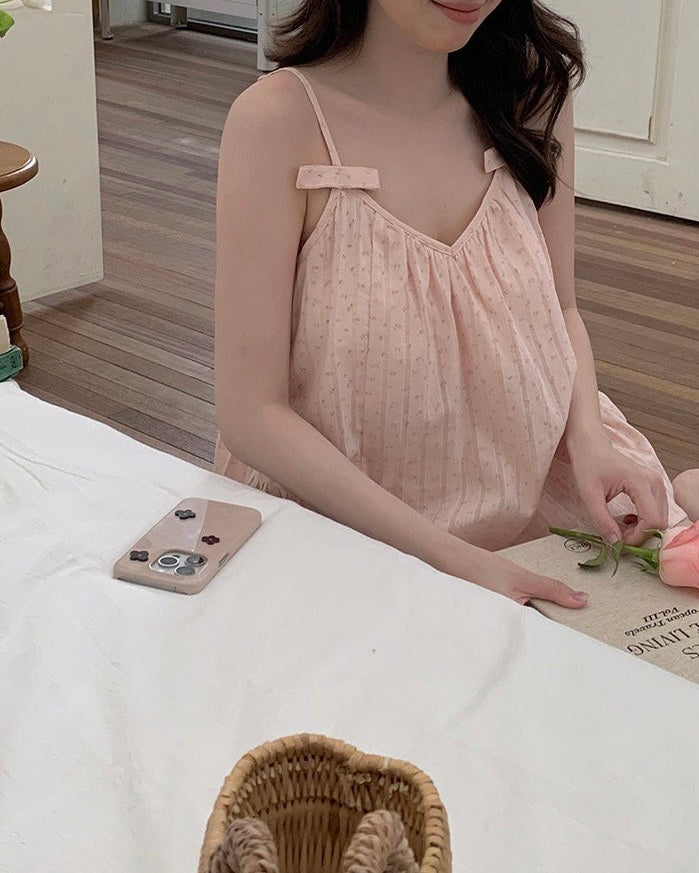 Rosy Ribbon Cami Set