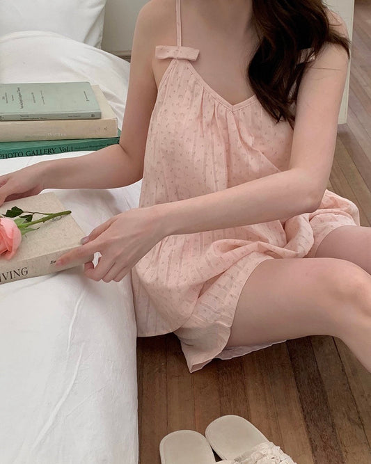 Rosy Ribbon Cami Set