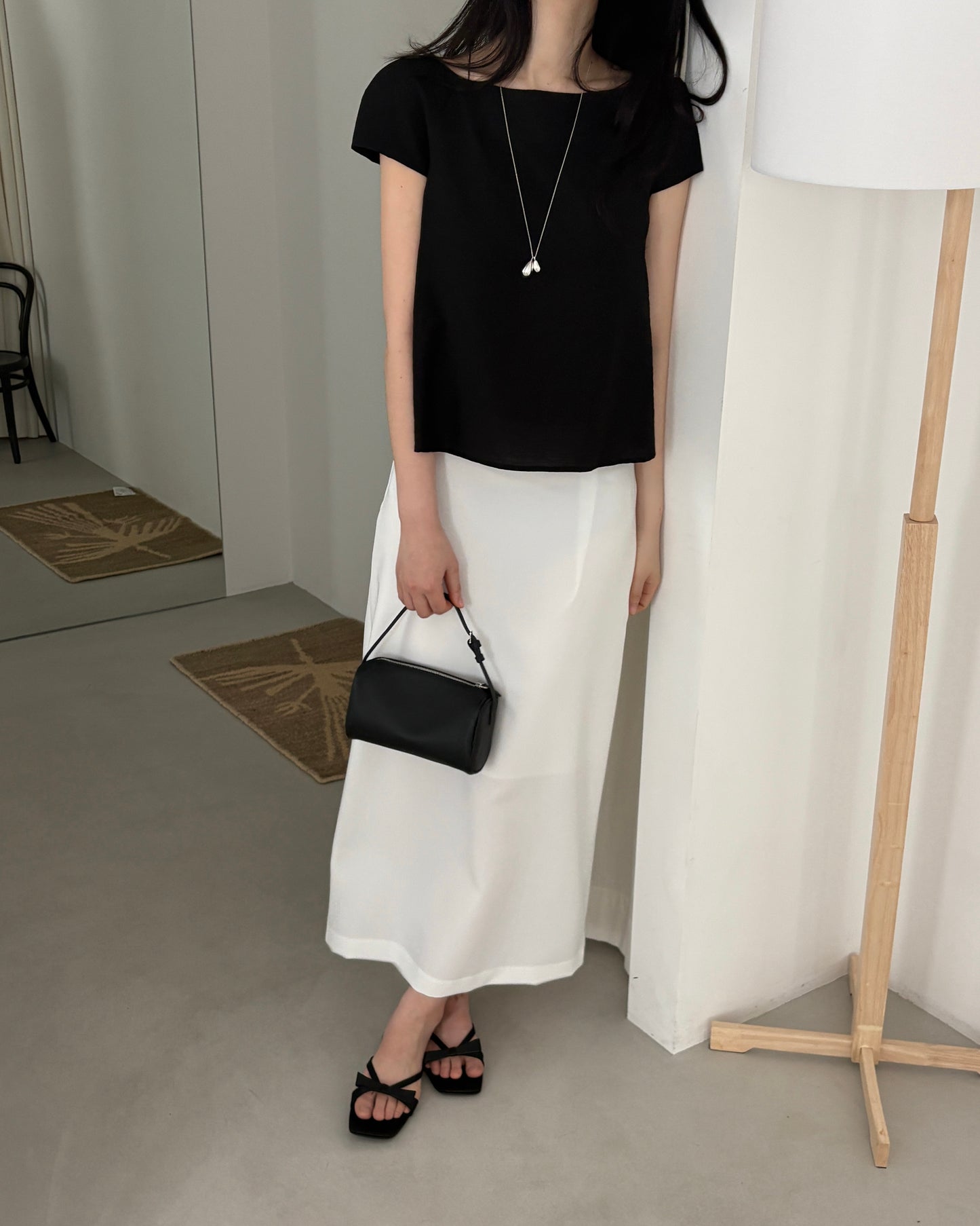 Boat Neck Flare Blouse