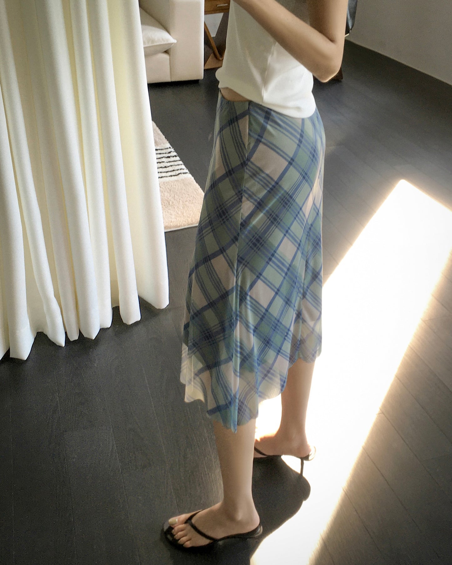 Plaid Midi Skirt