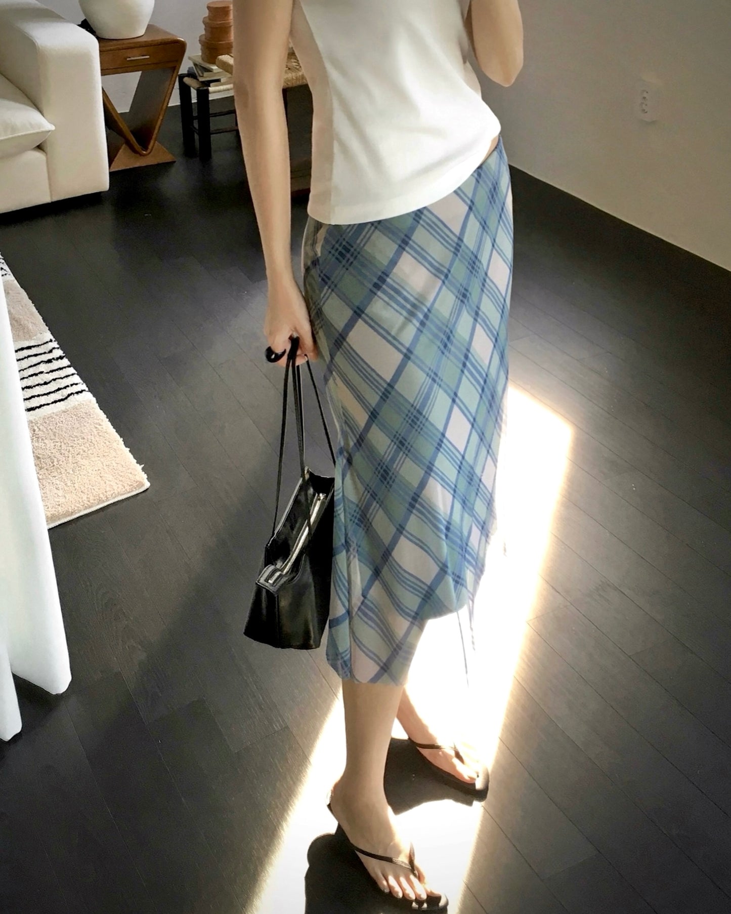 Plaid Midi Skirt