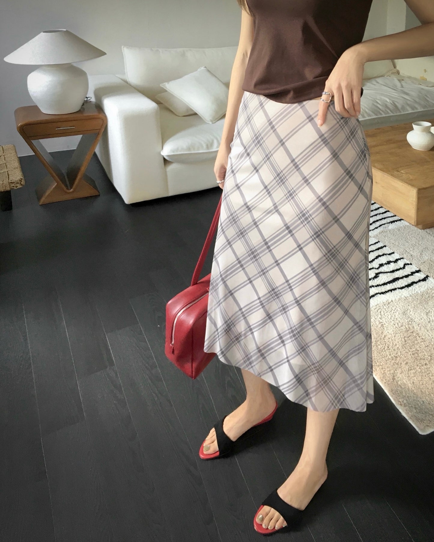 Plaid Midi Skirt