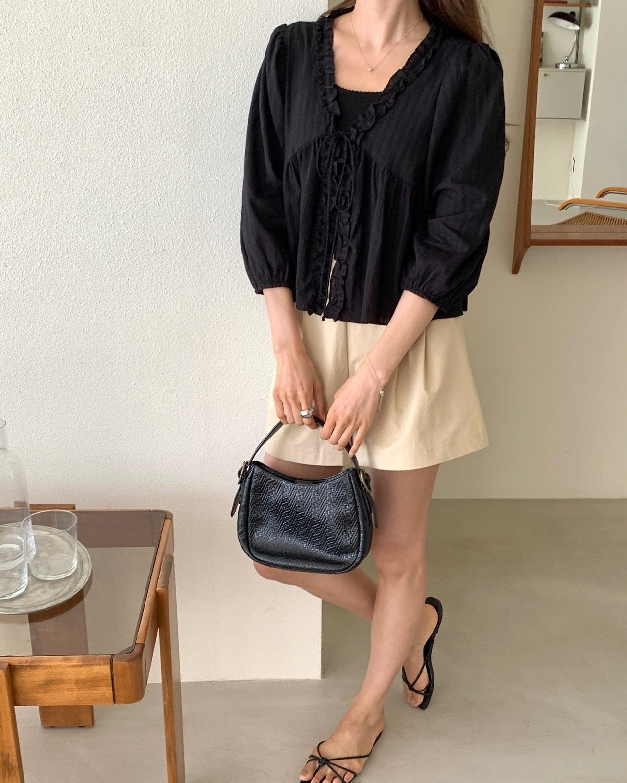 Ruffle Tie Cardigan