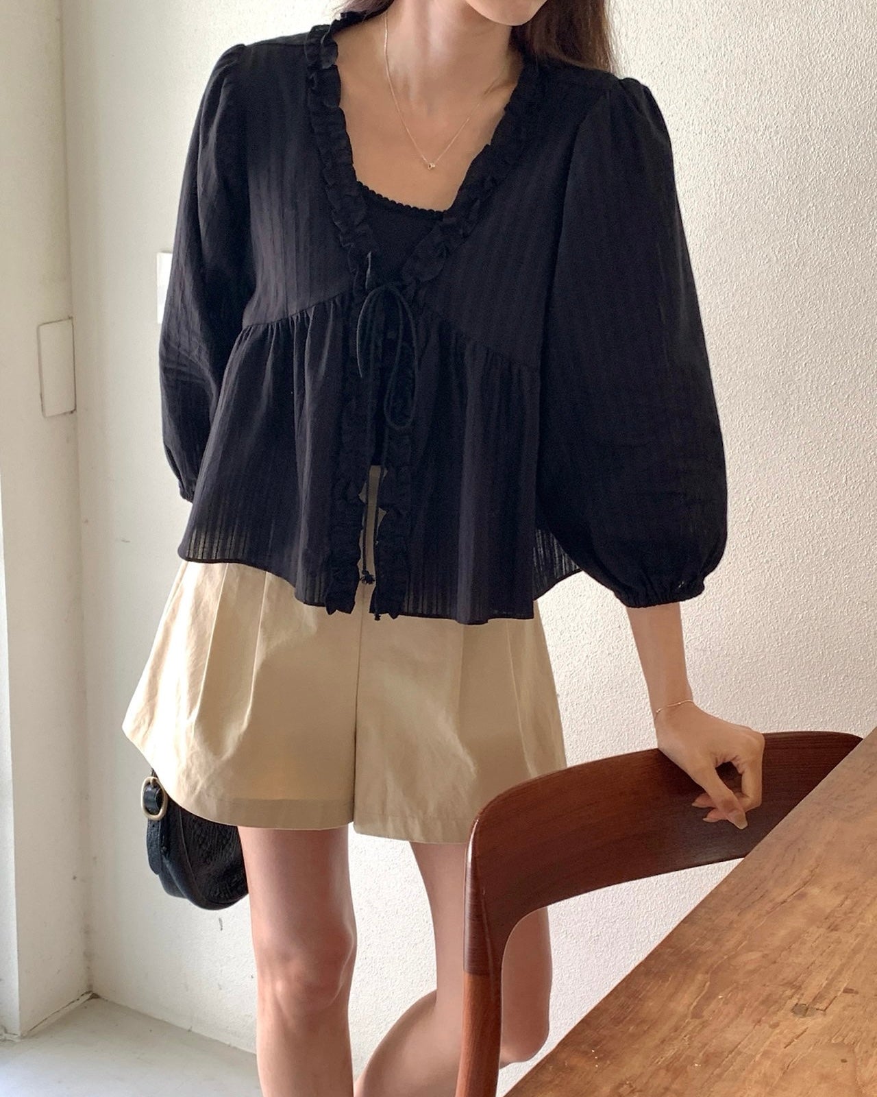 Ruffle Tie Cardigan