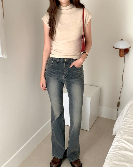 Gray Wash Bootcut Jeans