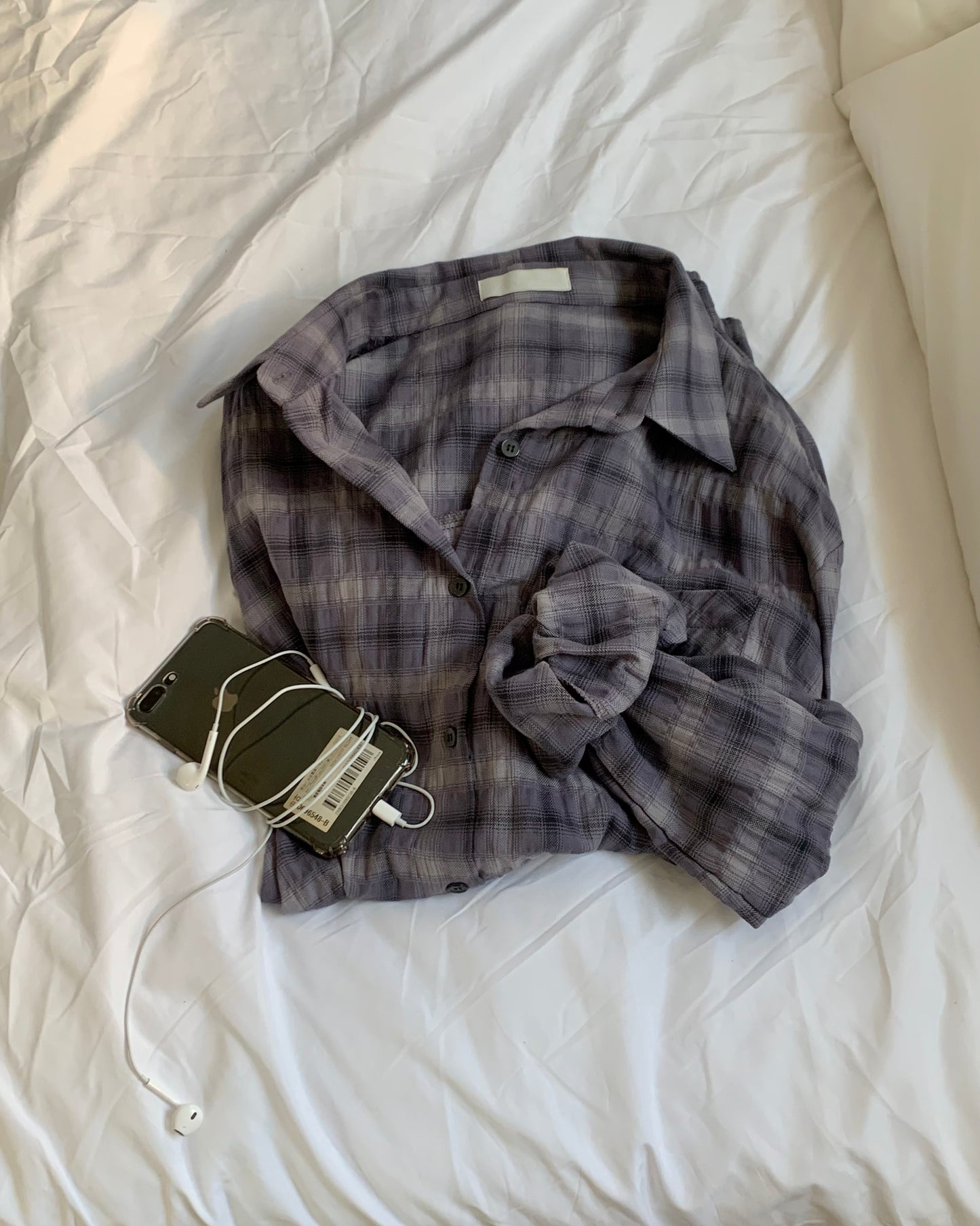 Crinkle Plaid Shirt