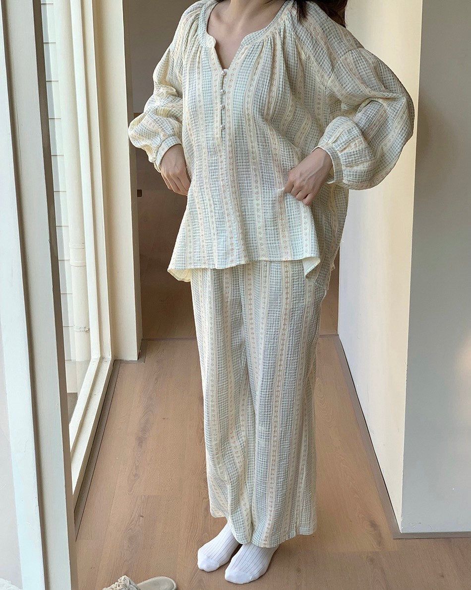 Pastel Check Pajama Set