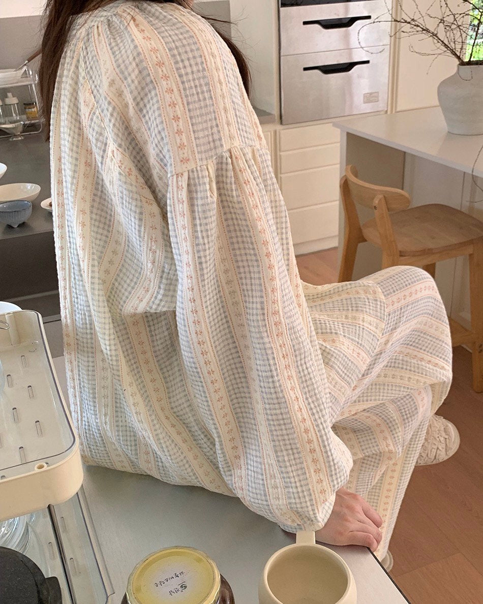 Pastel Check Pajama Set