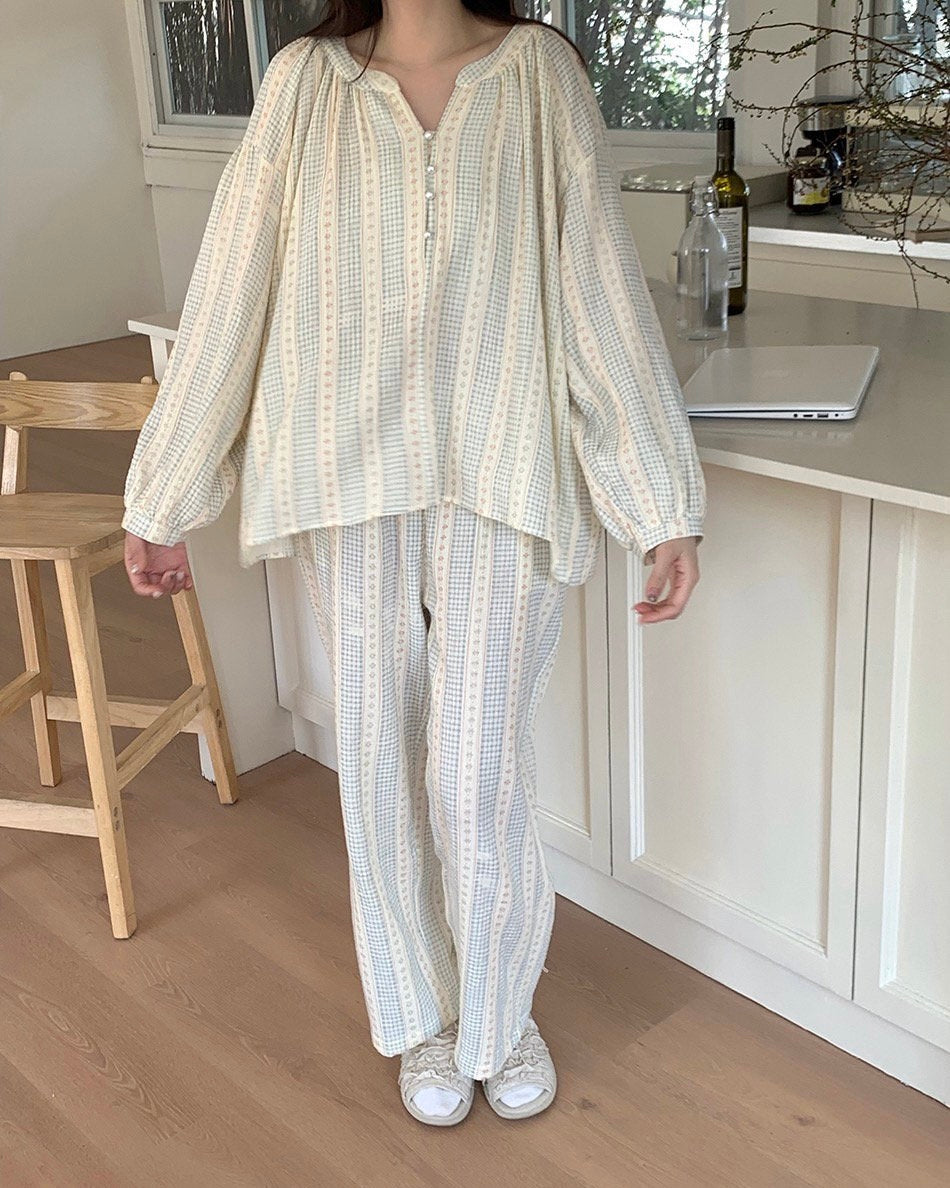 Pastel Check Pajama Set
