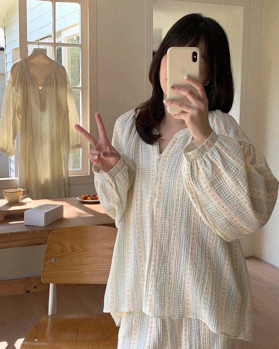 Pastel Check Pajama Set