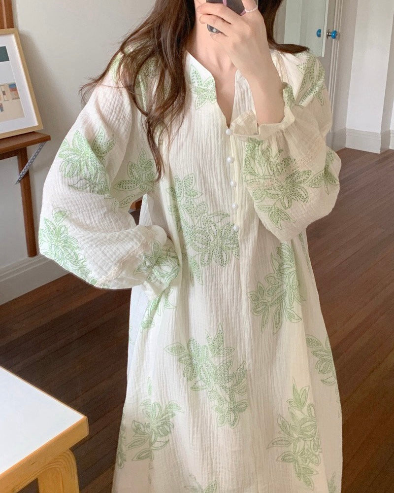 Botanical Leaf Nightgown
