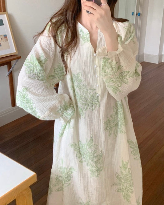 Botanical Leaf Nightgown