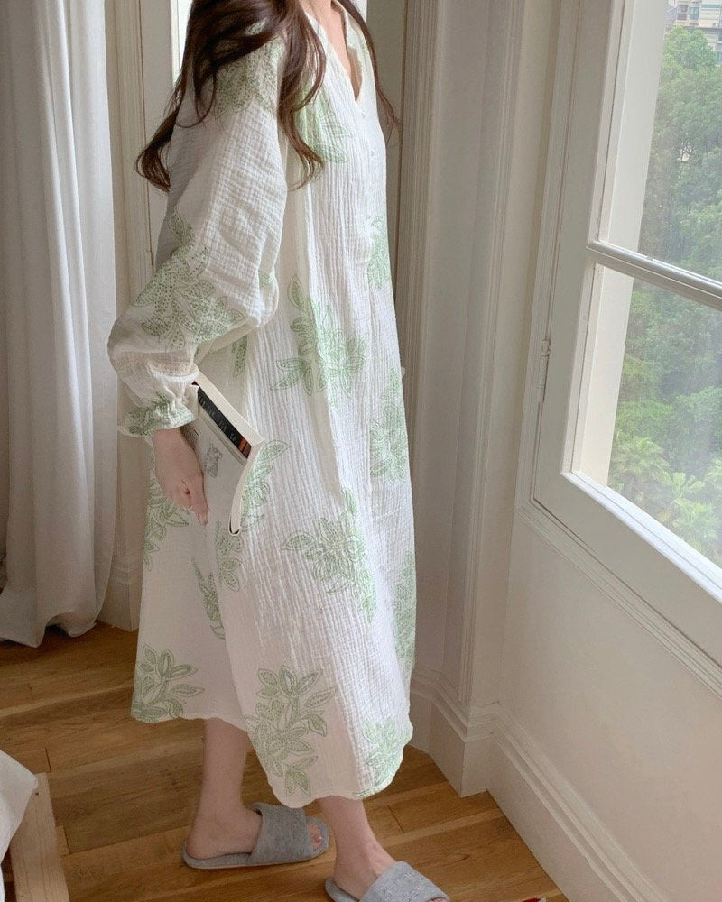 Botanical Leaf Nightgown
