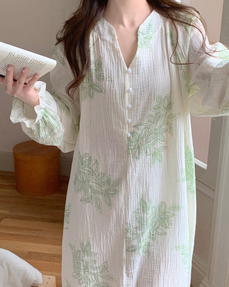 Botanical Leaf Nightgown