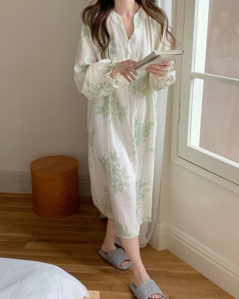 Botanical Leaf Nightgown