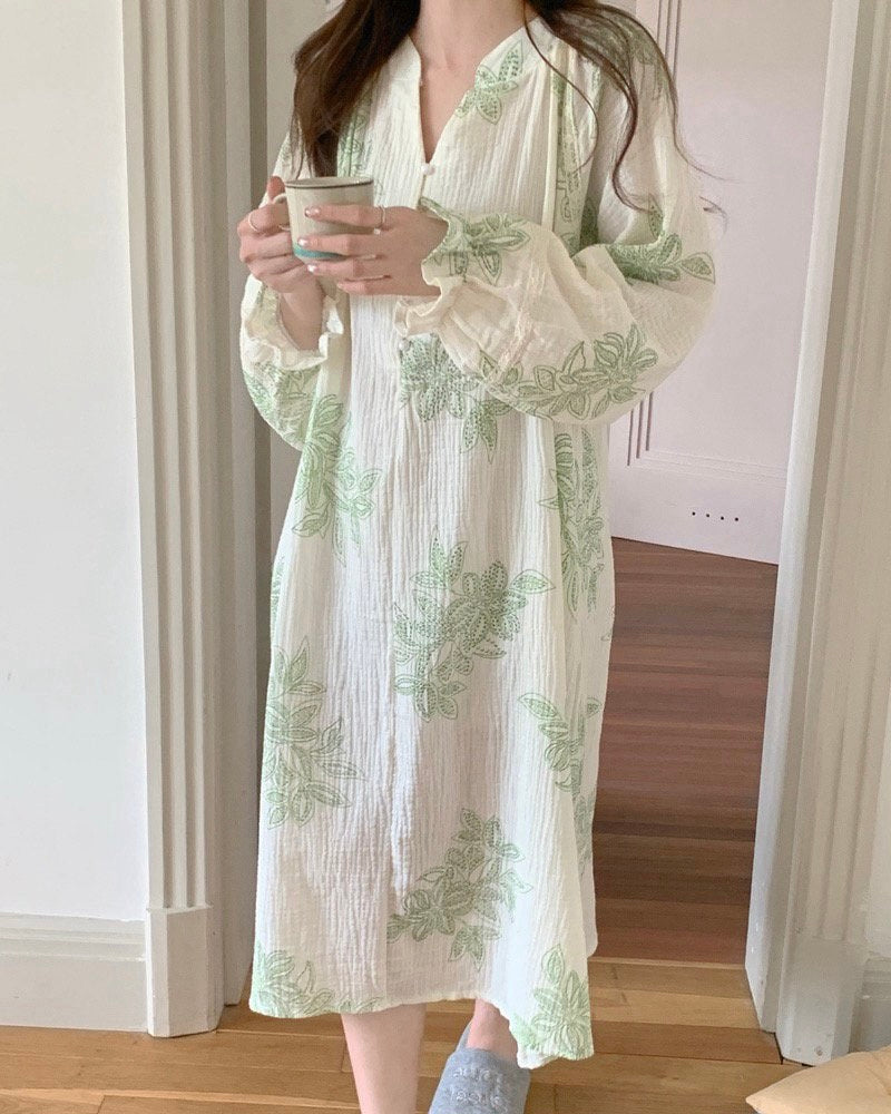 Botanical Leaf Nightgown