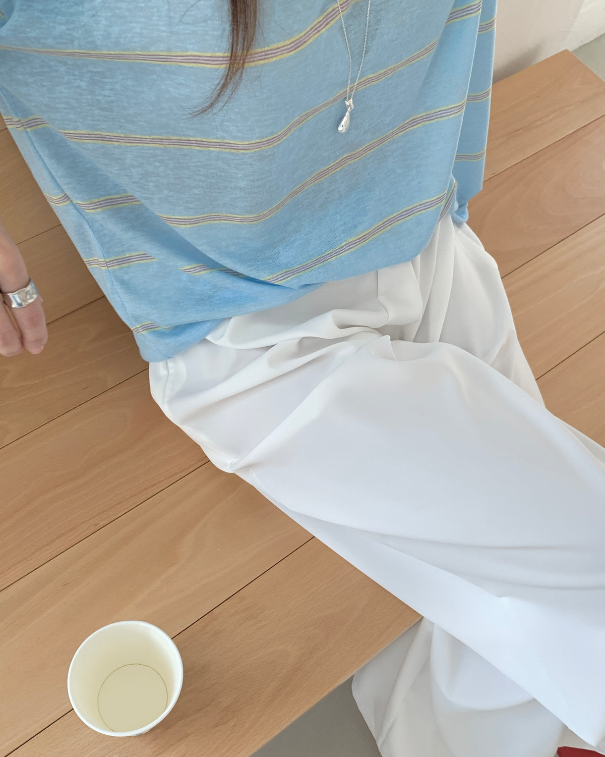 Easy Stripe Oversized V-Top