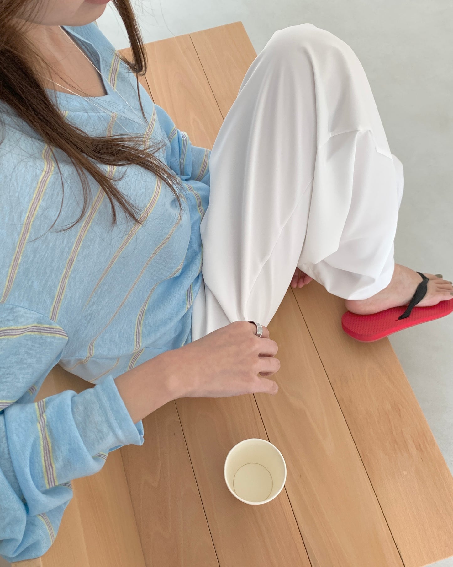 Easy Stripe Oversized V-Top