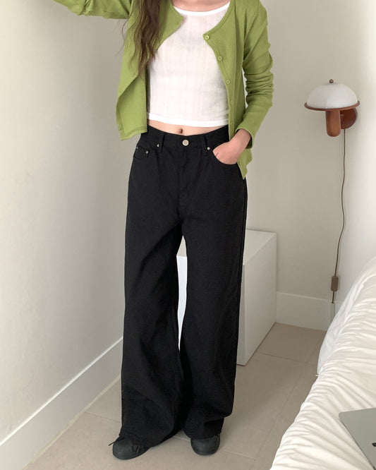 Easy Black Wide Pants