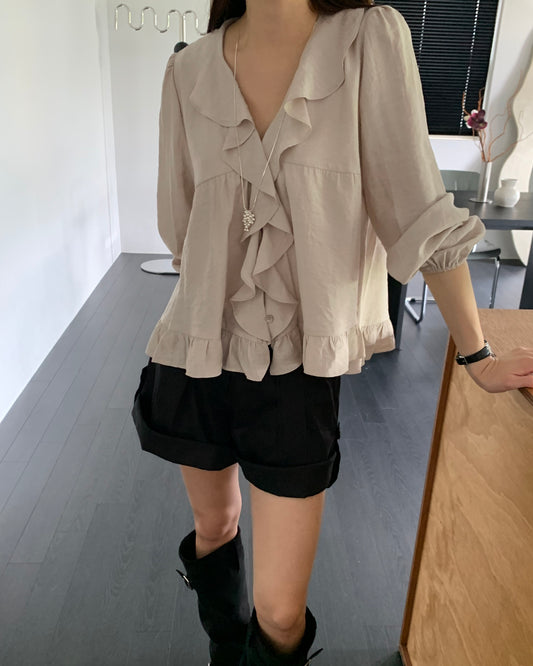 Cascade Ruffle Blouse