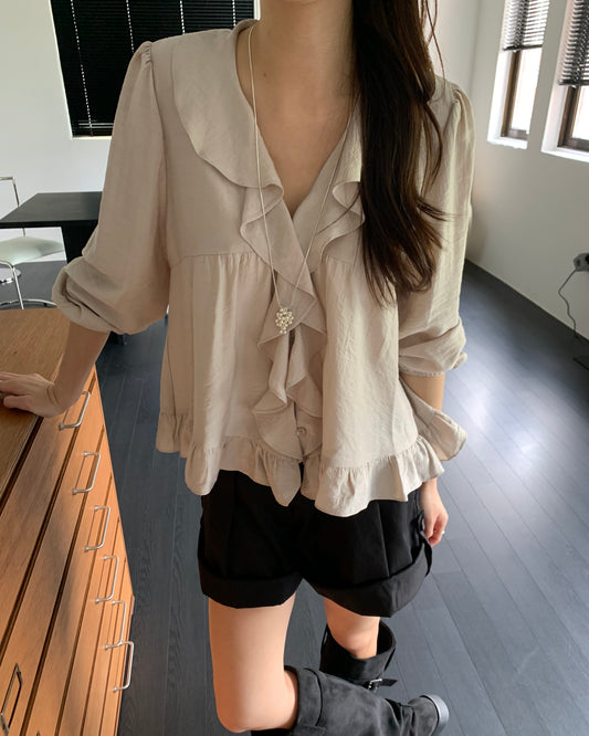 Cascade Ruffle Blouse
