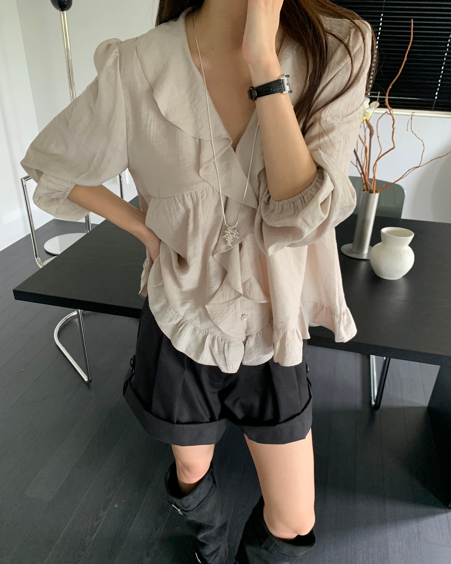 Cascade Ruffle Blouse