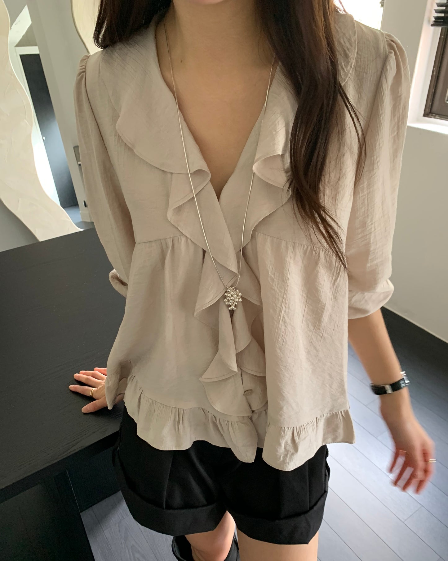 Cascade Ruffle Blouse