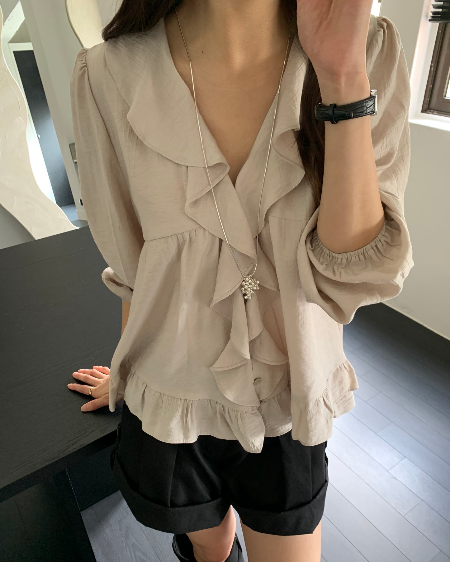Cascade Ruffle Blouse