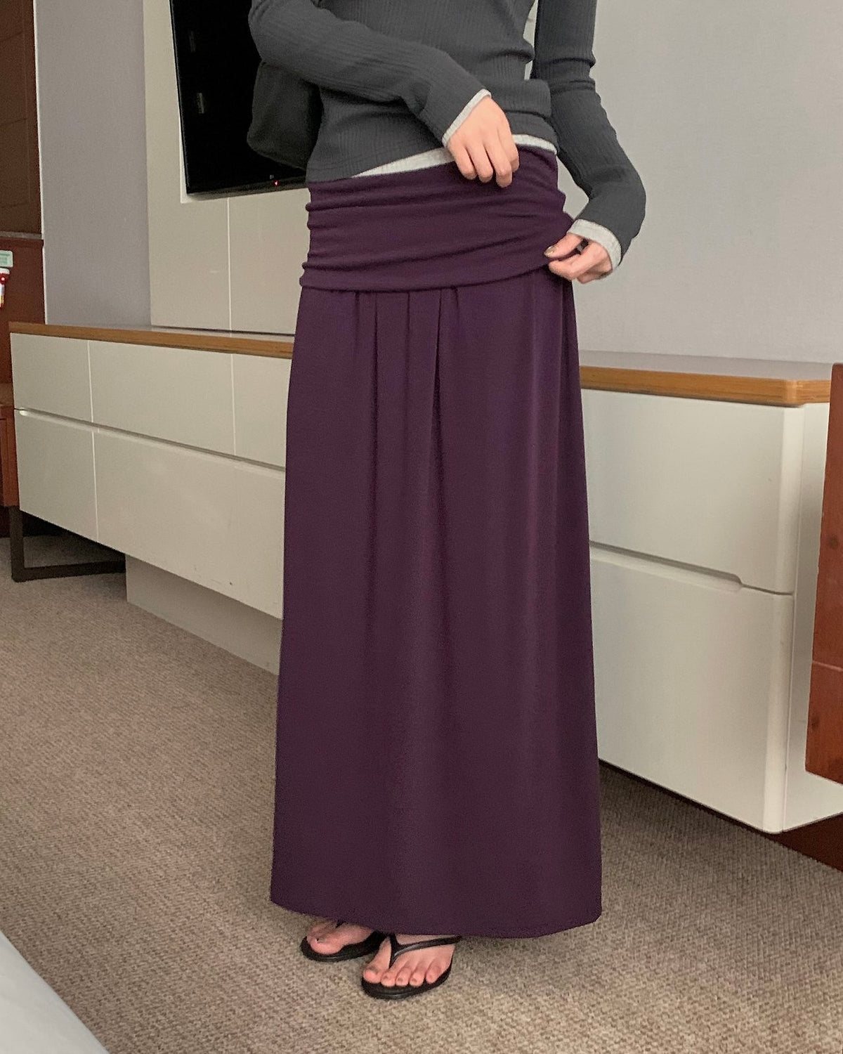Fold-Over Maxi Skirt
