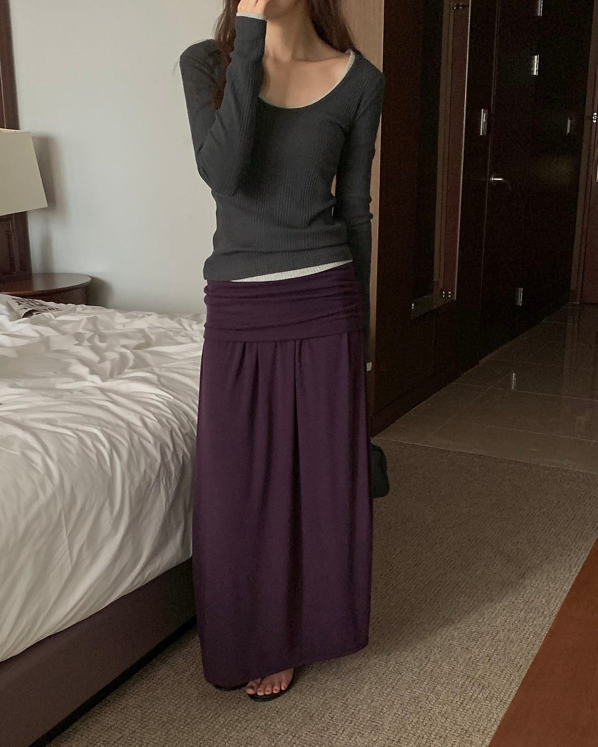 Fold-Over Maxi Skirt