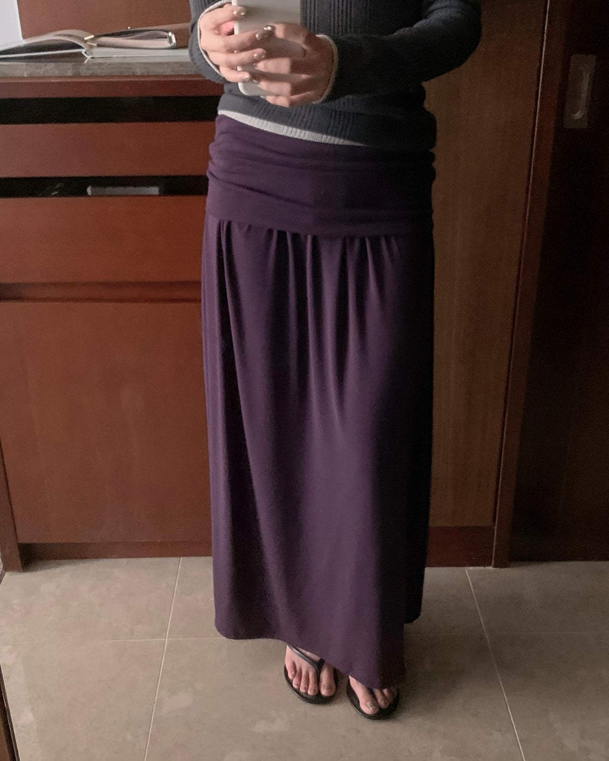 Fold-Over Maxi Skirt
