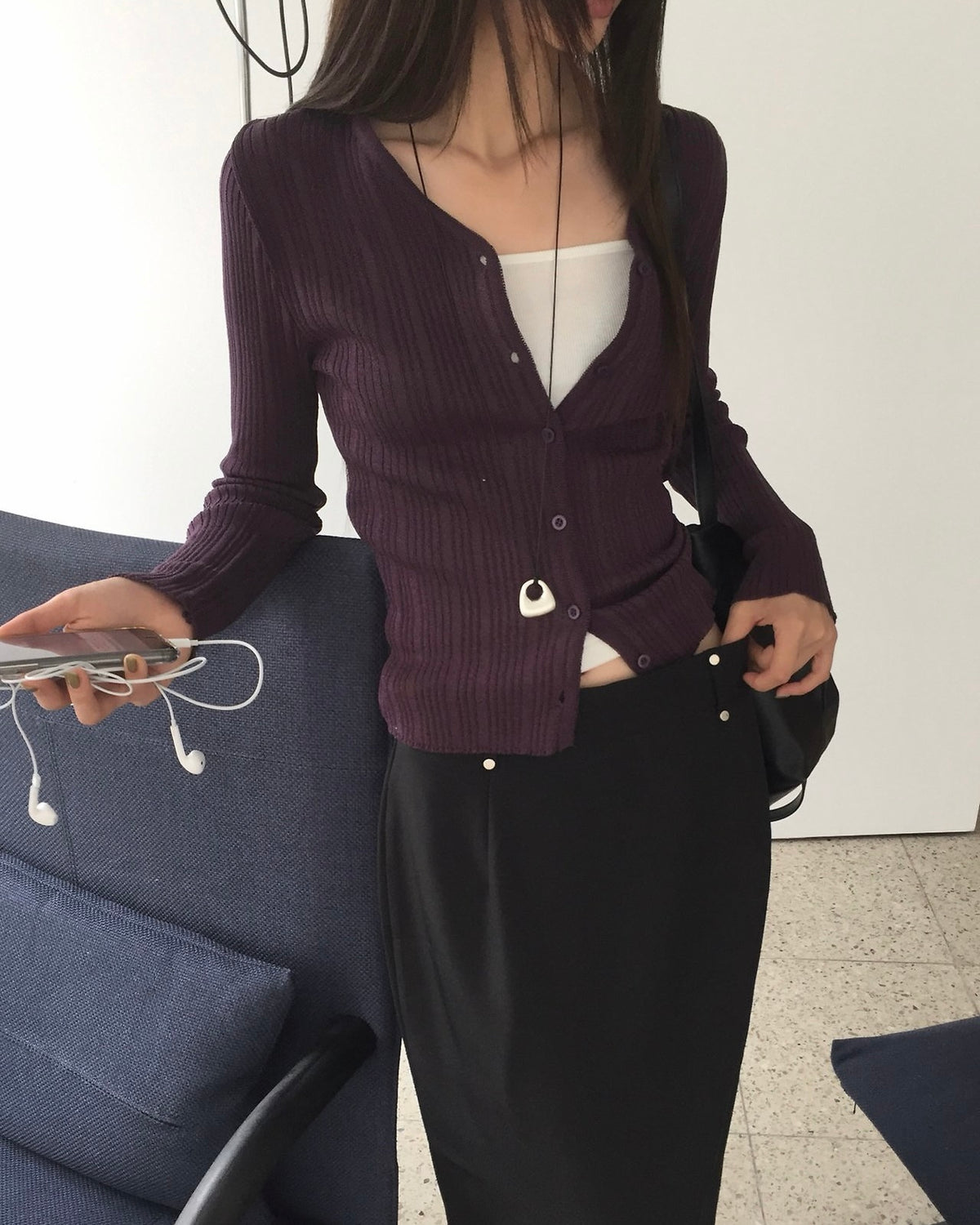 Fine Rib Cardigan
