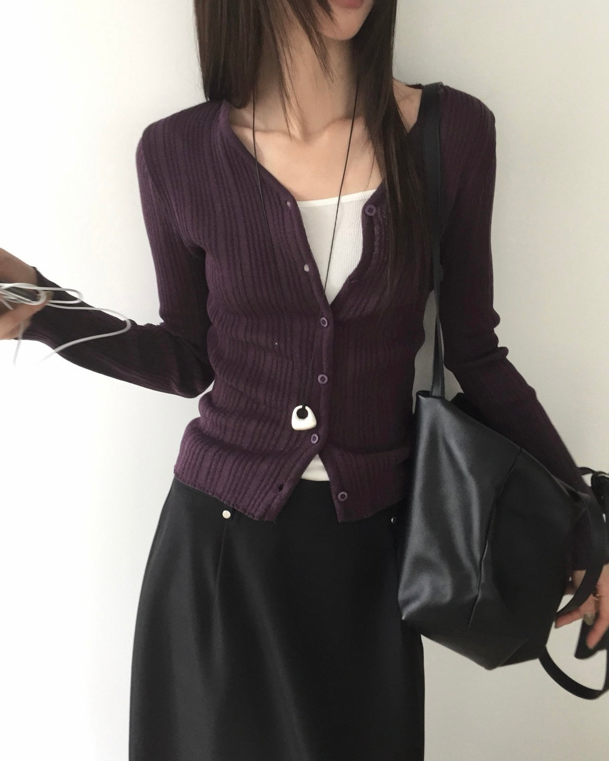 Fine Rib Cardigan