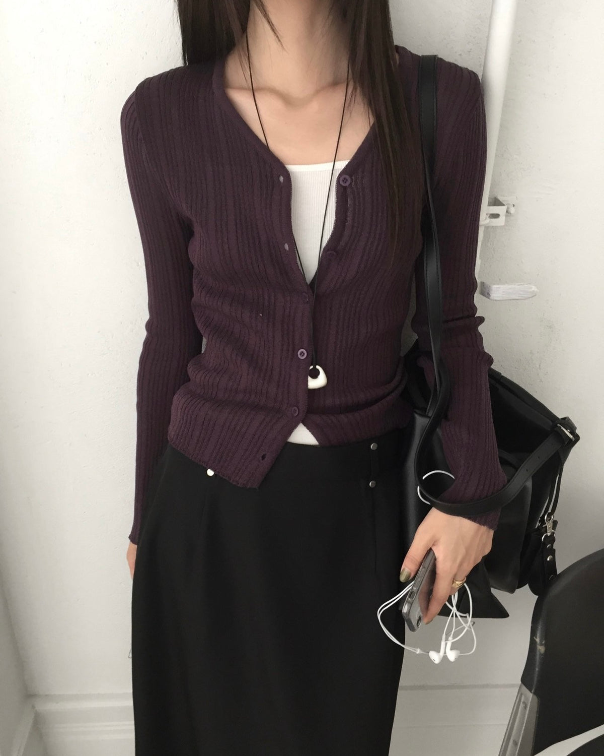 Fine Rib Cardigan