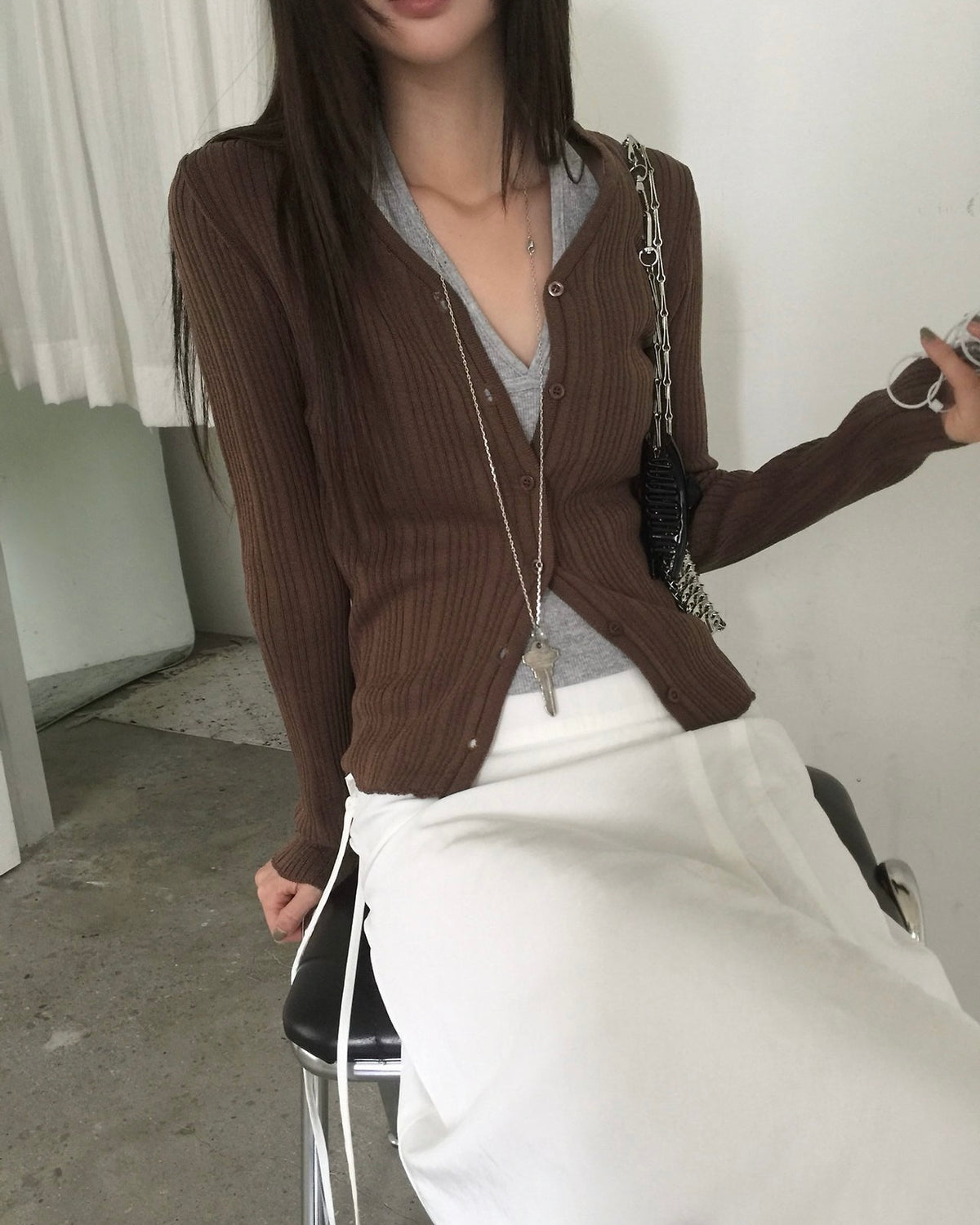 Fine Rib Cardigan
