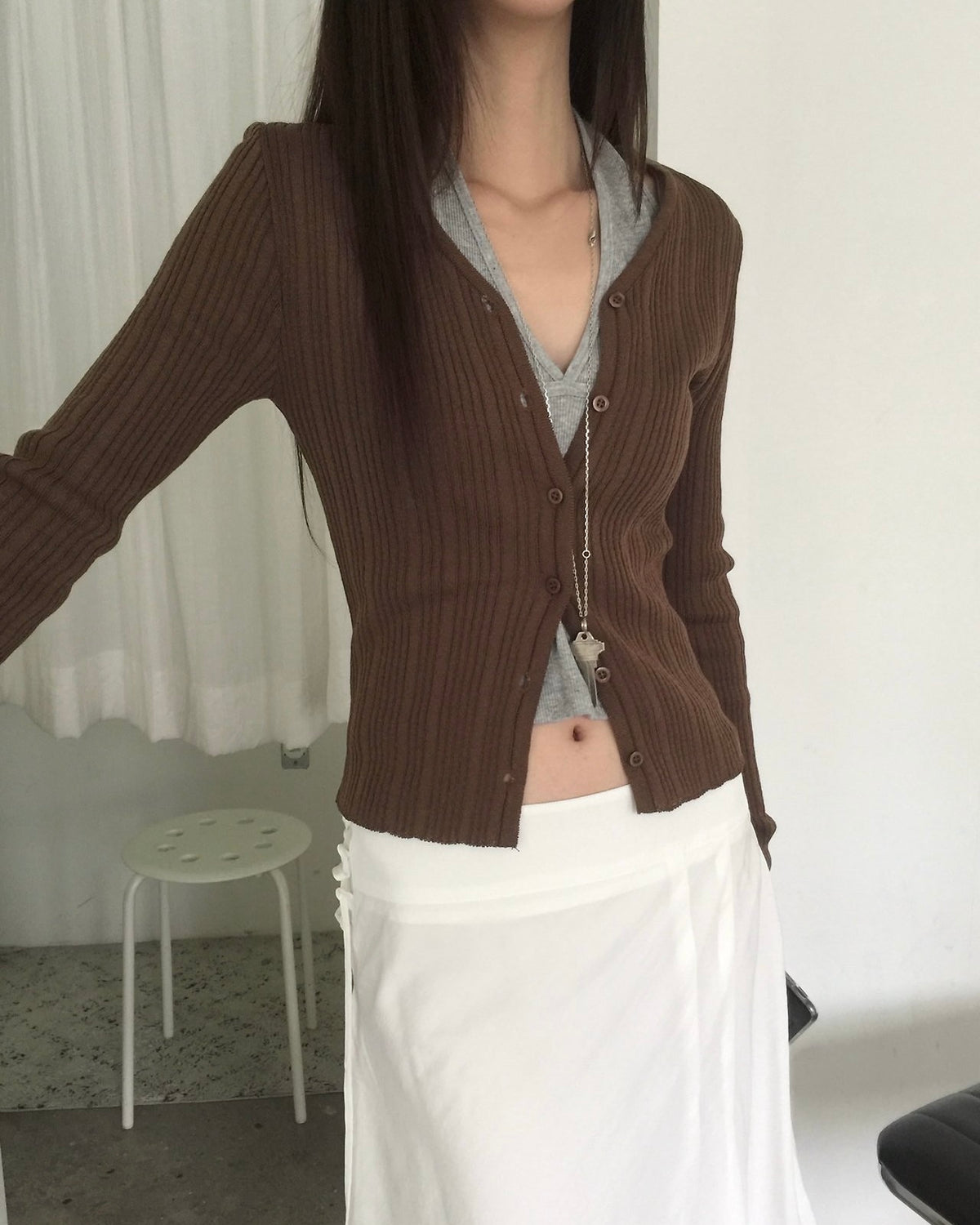 Fine Rib Cardigan