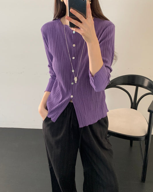 Accordion Pleat Cardigan