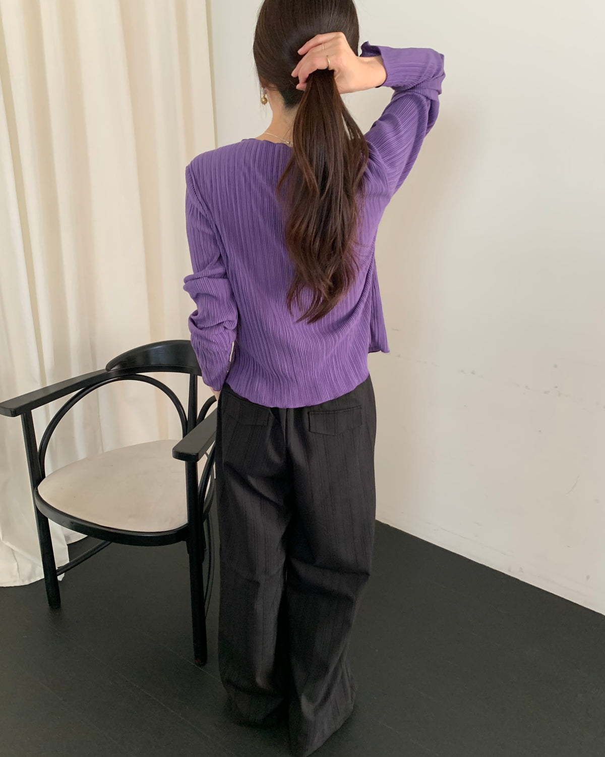 Accordion Pleat Cardigan