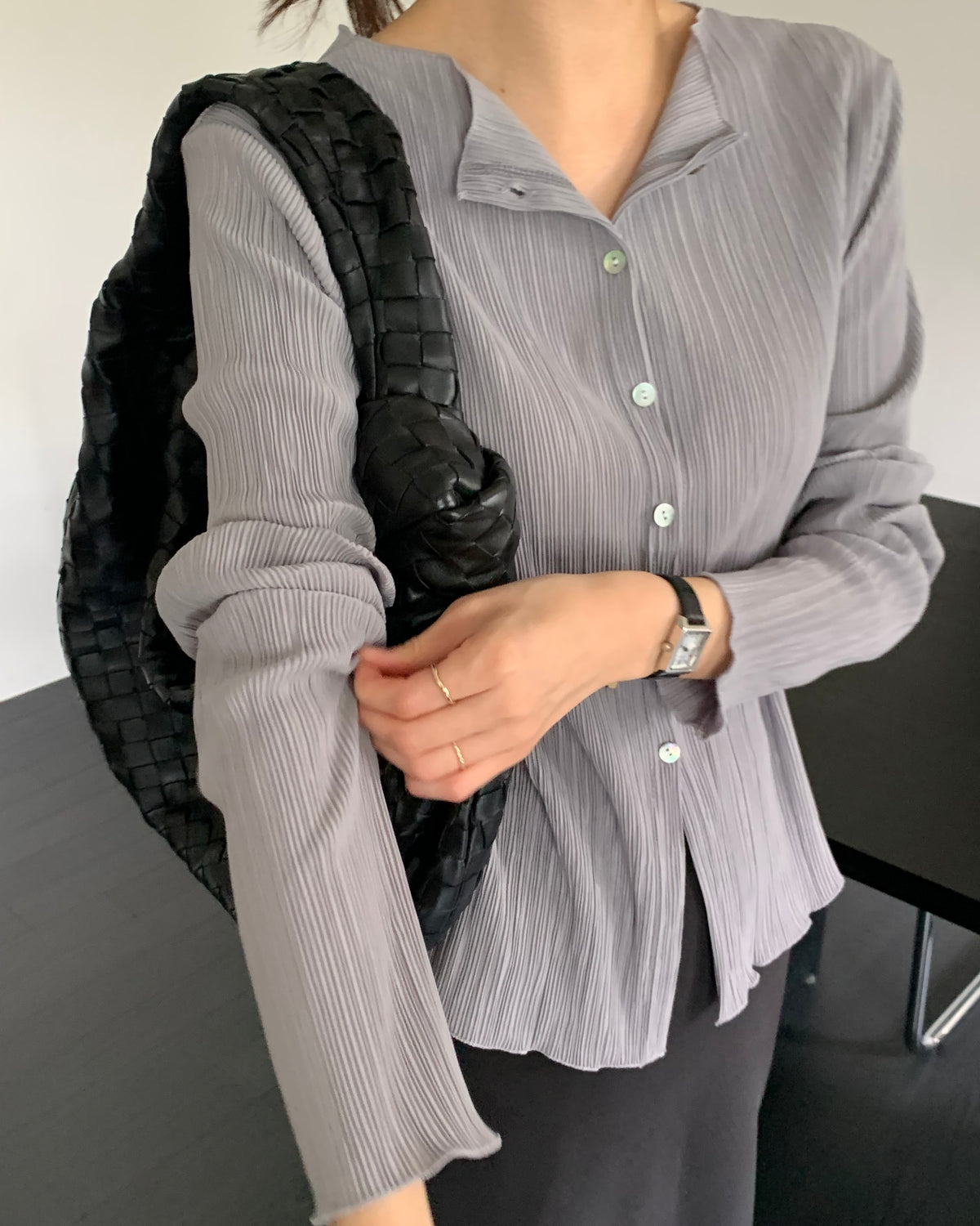Accordion Pleat Cardigan