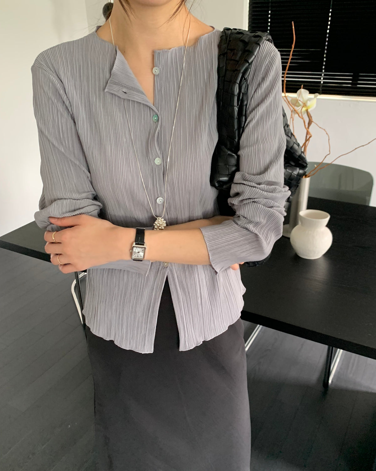 Accordion Pleat Cardigan