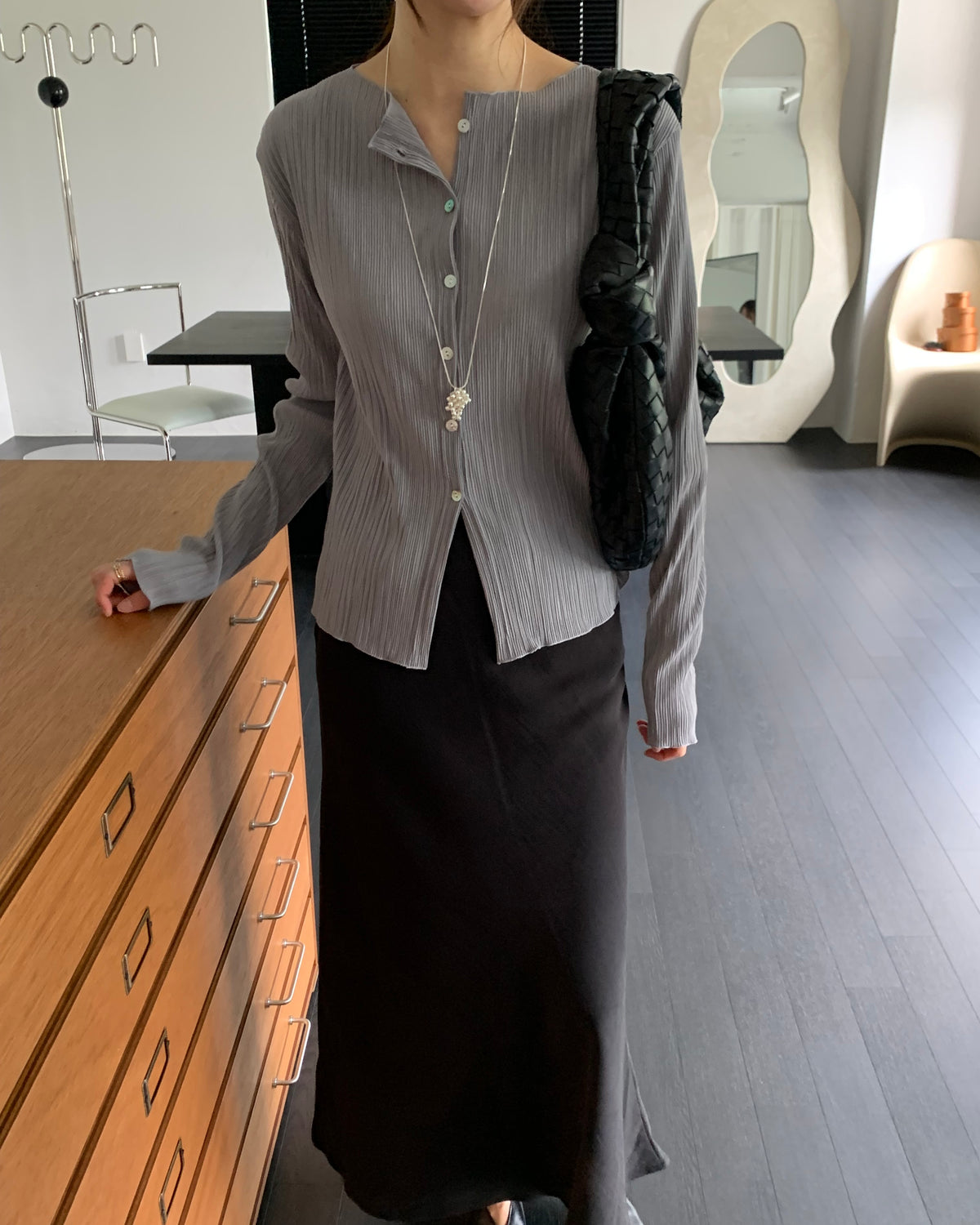 Accordion Pleat Cardigan