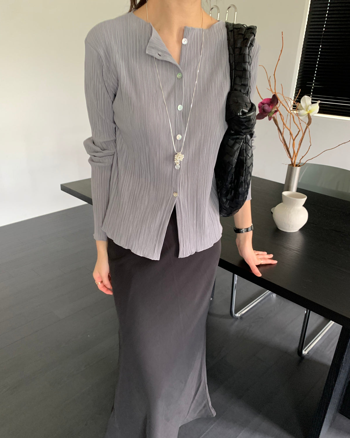 Accordion Pleat Cardigan