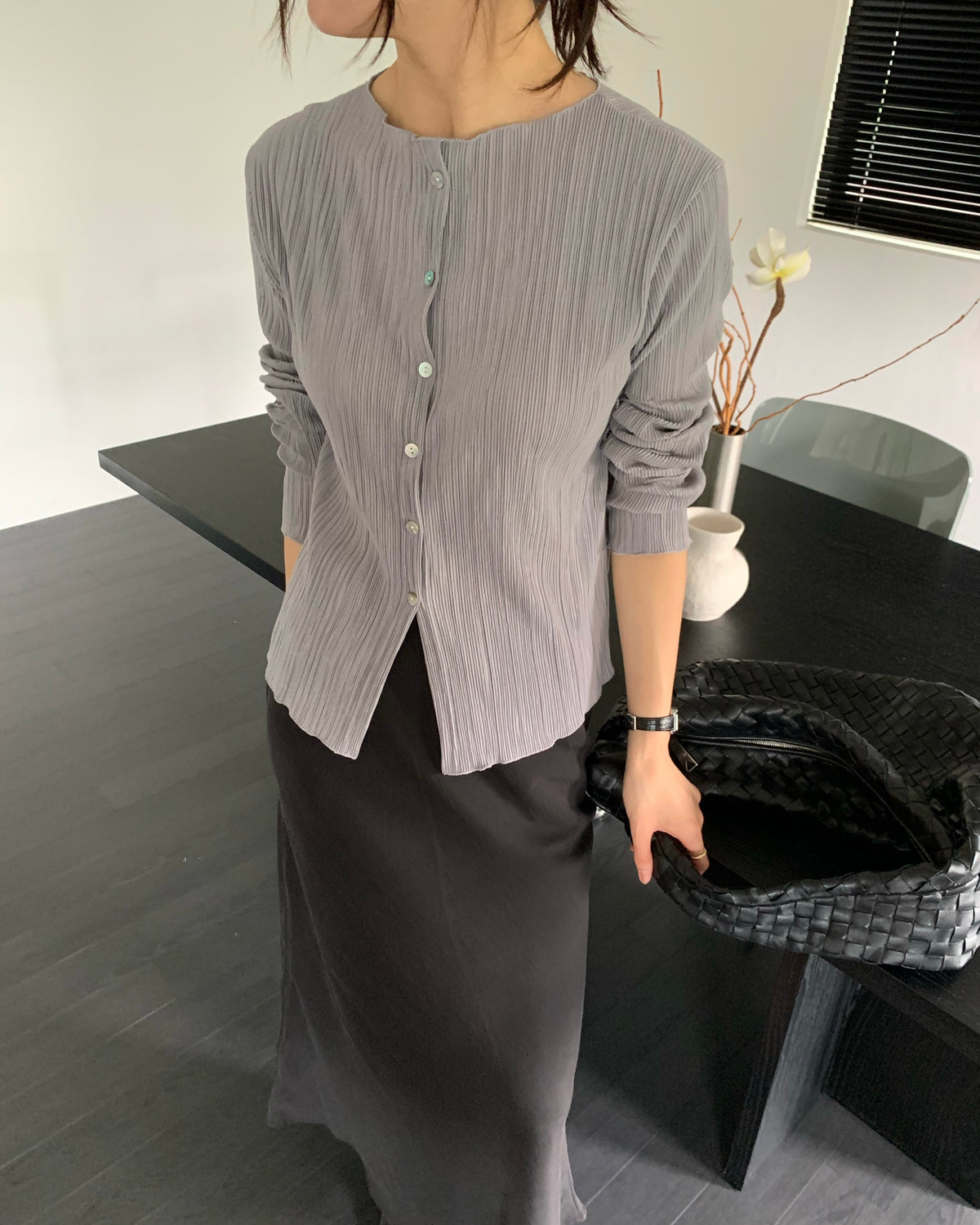 Accordion Pleat Cardigan