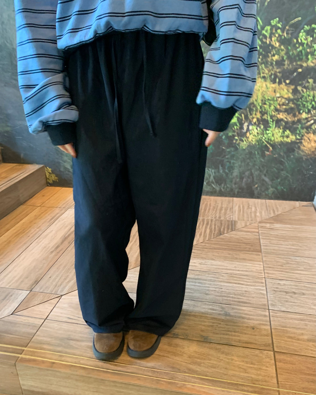 Cotton Wide-Leg Pants