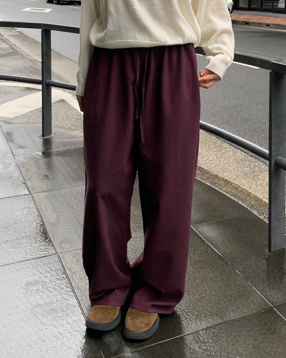 Cotton Wide-Leg Pants