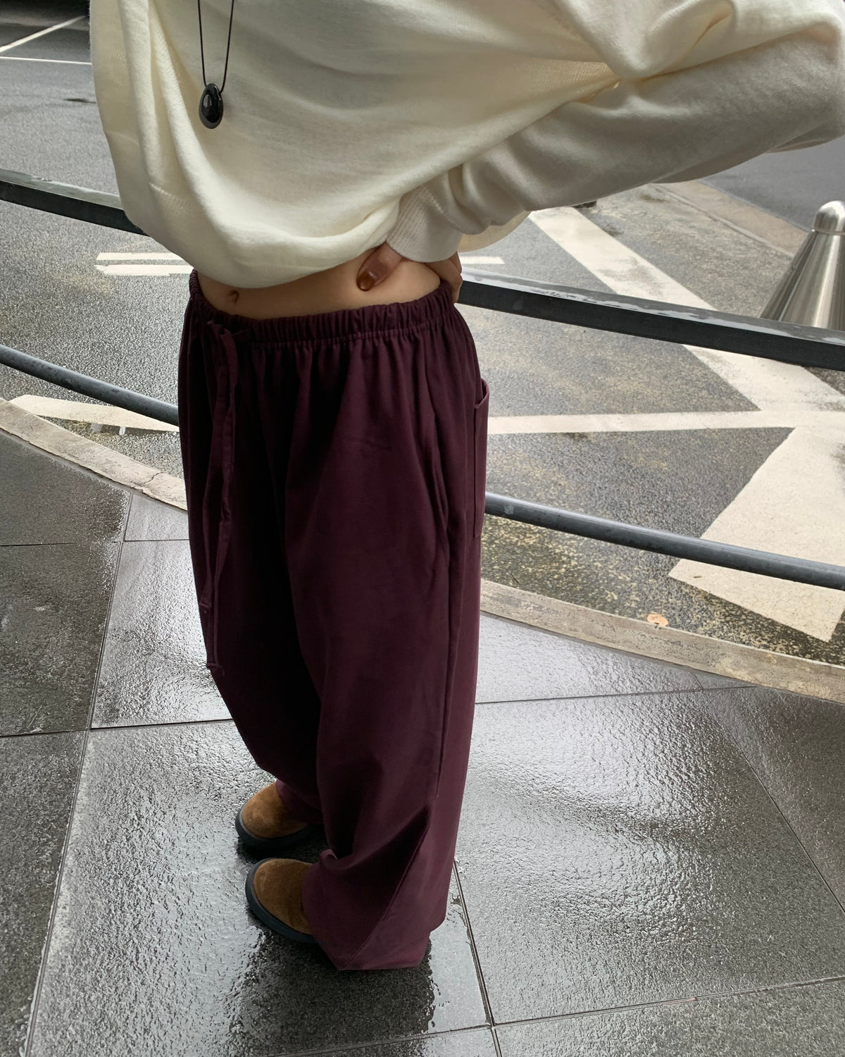 Cotton Wide-Leg Pants