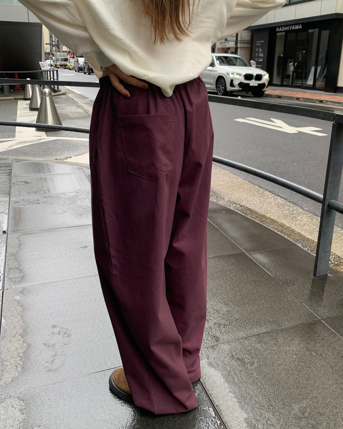 Cotton Wide-Leg Pants