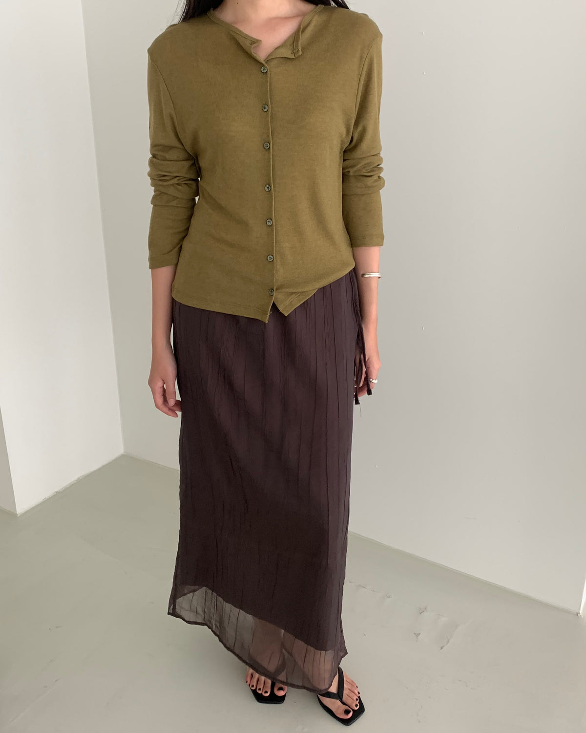 Side Tie Crinkle Skirt