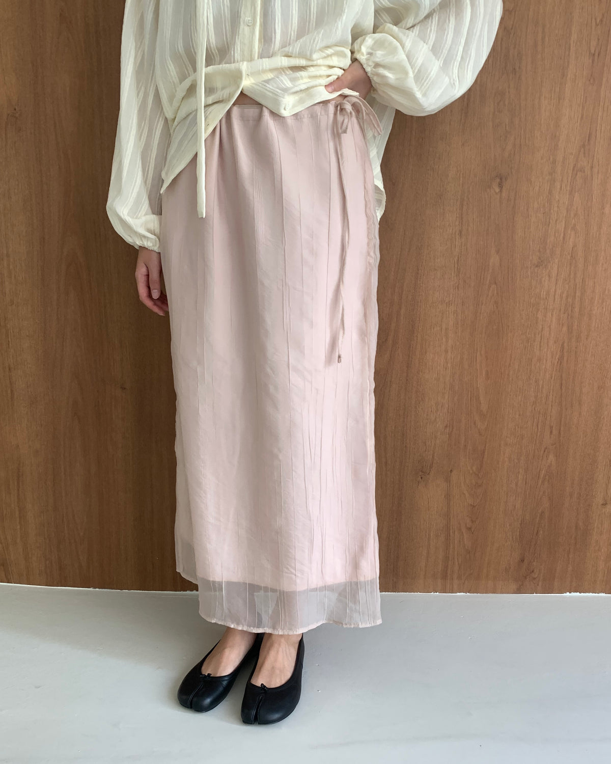 Side Tie Crinkle Skirt